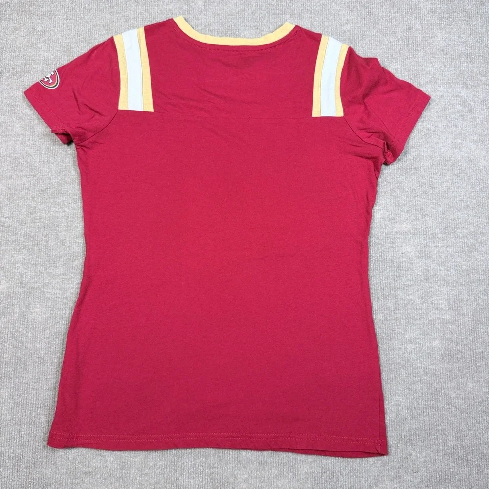 NFL Team Apparel San Francisco 49ers Red Gold Graphic T-Shirt Womens Medium
